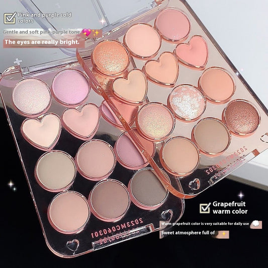 Romantic 12-Color Eyeshadow Palette - Soft Pink, Peach, and Shimmer Shades for Bright, Daily Looks