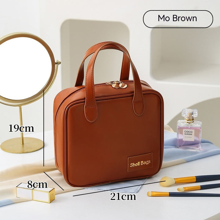 Large Travel Cosmetic Bag - PU Leather Organizer