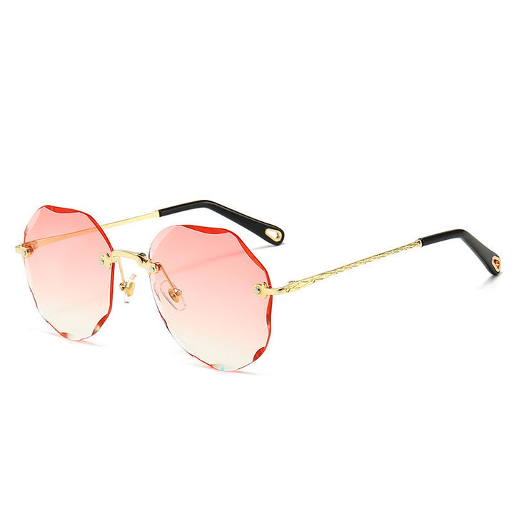 Stylish UV Protection Metal Frame Sunglasses for Women - Fashionable and High-Quality Eyewear with Gradient Lenses