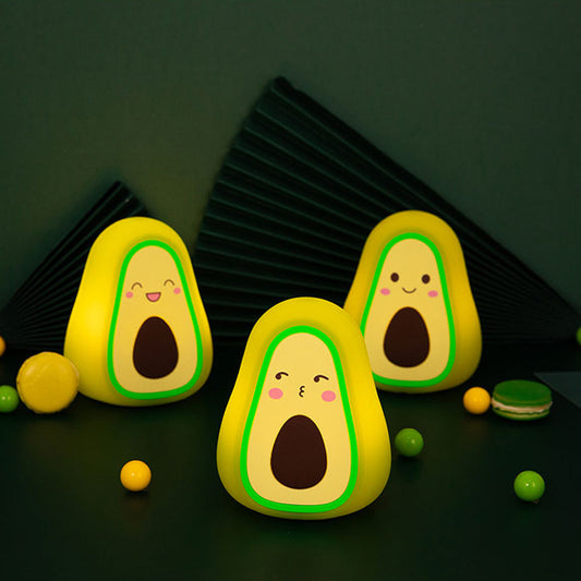 Cute Avocado Silicone Night Light with USB Charging - Cartoon Design