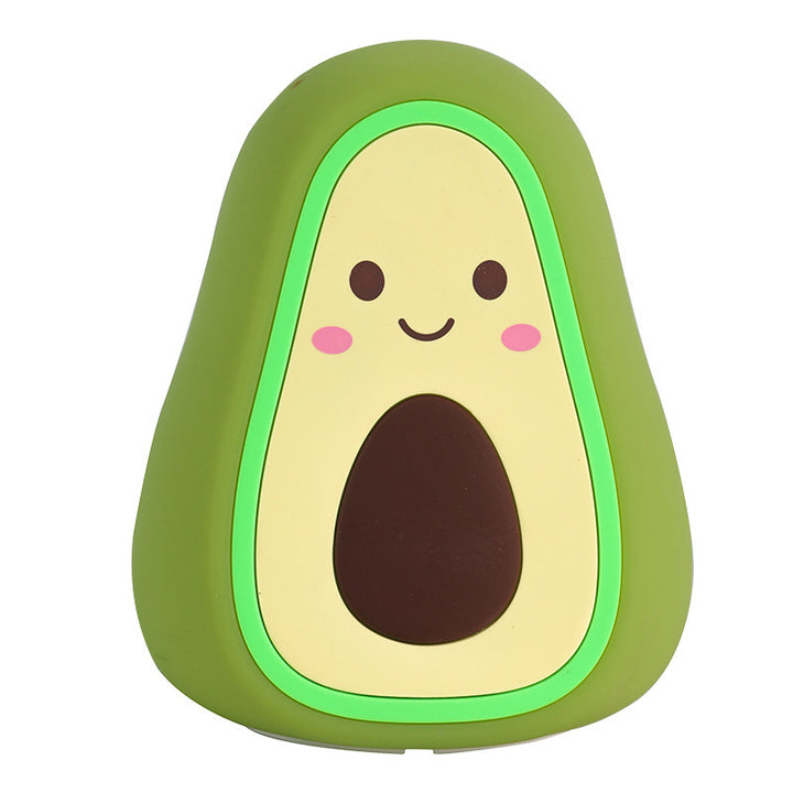 Cute Avocado Silicone Night Light with USB Charging - Cartoon Design