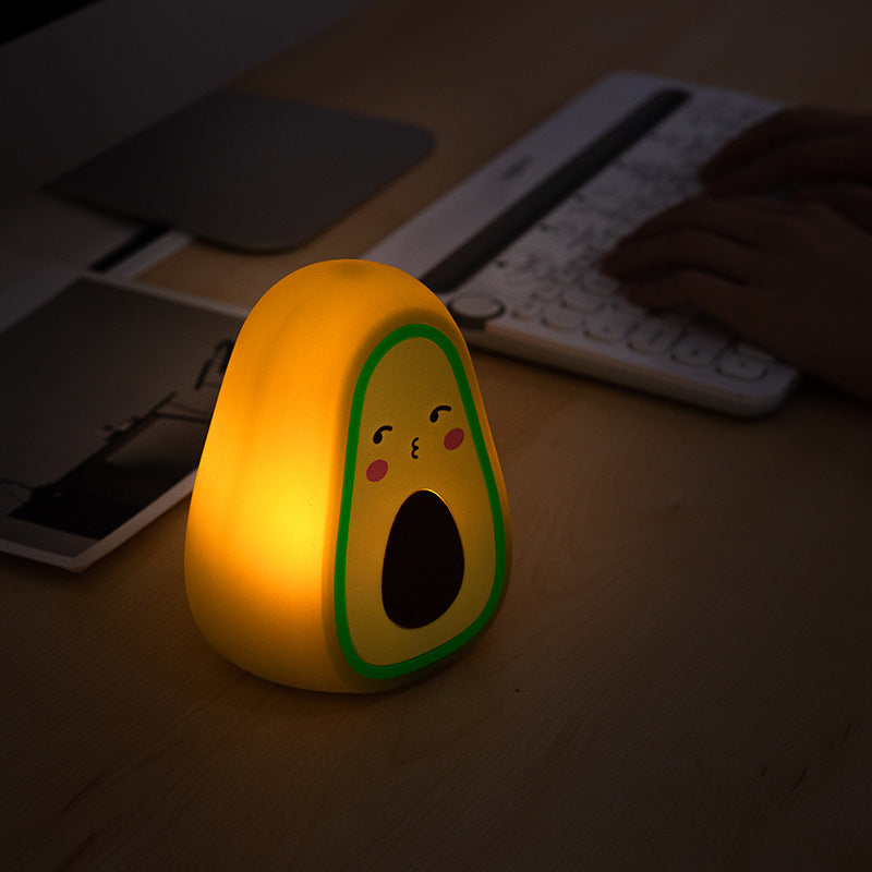 Cute Avocado Silicone Night Light with USB Charging - Cartoon Design