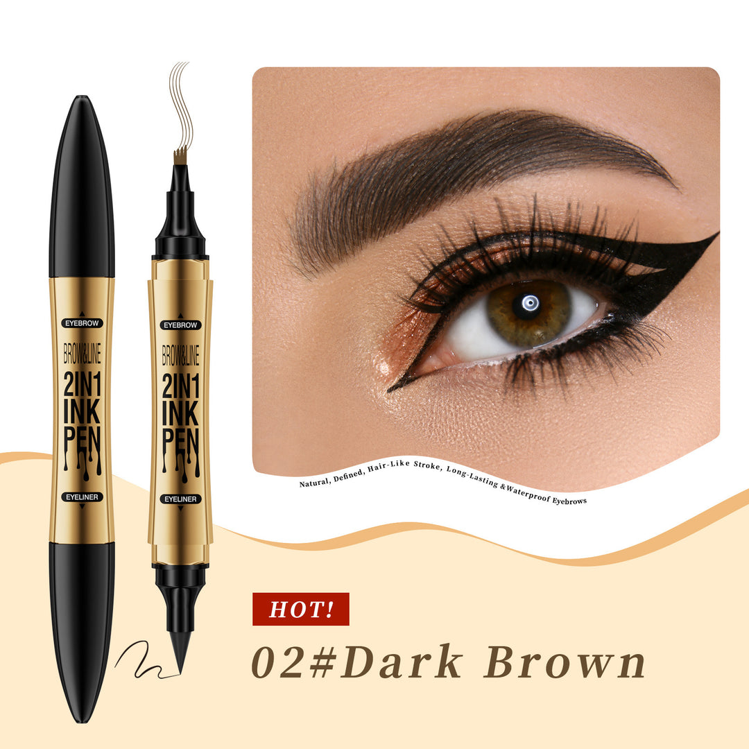 Ultimate 2-in-1 Eyeliner & Brow Pencil: Long-Lasting, Waterproof & Smudge-Proof