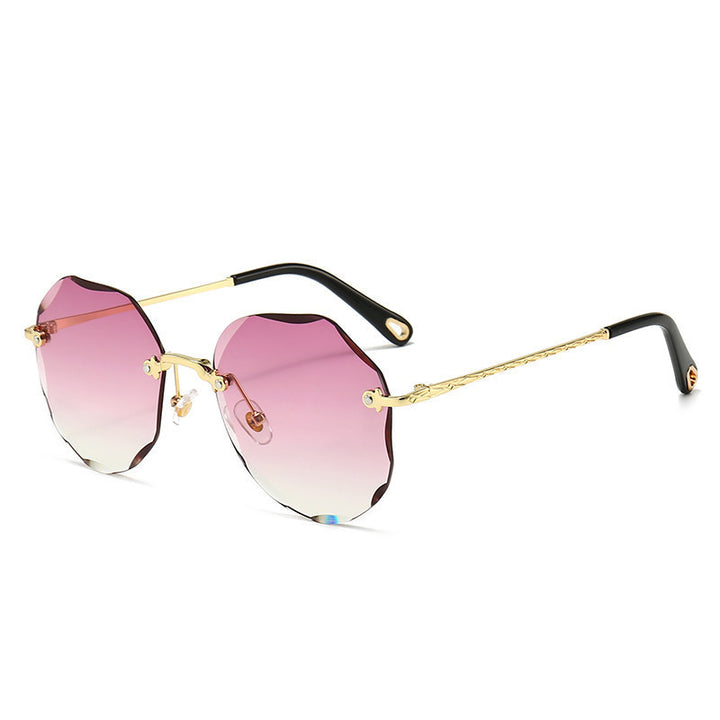 Stylish UV Protection Metal Frame Sunglasses for Women - Fashionable and High-Quality Eyewear with Gradient Lenses