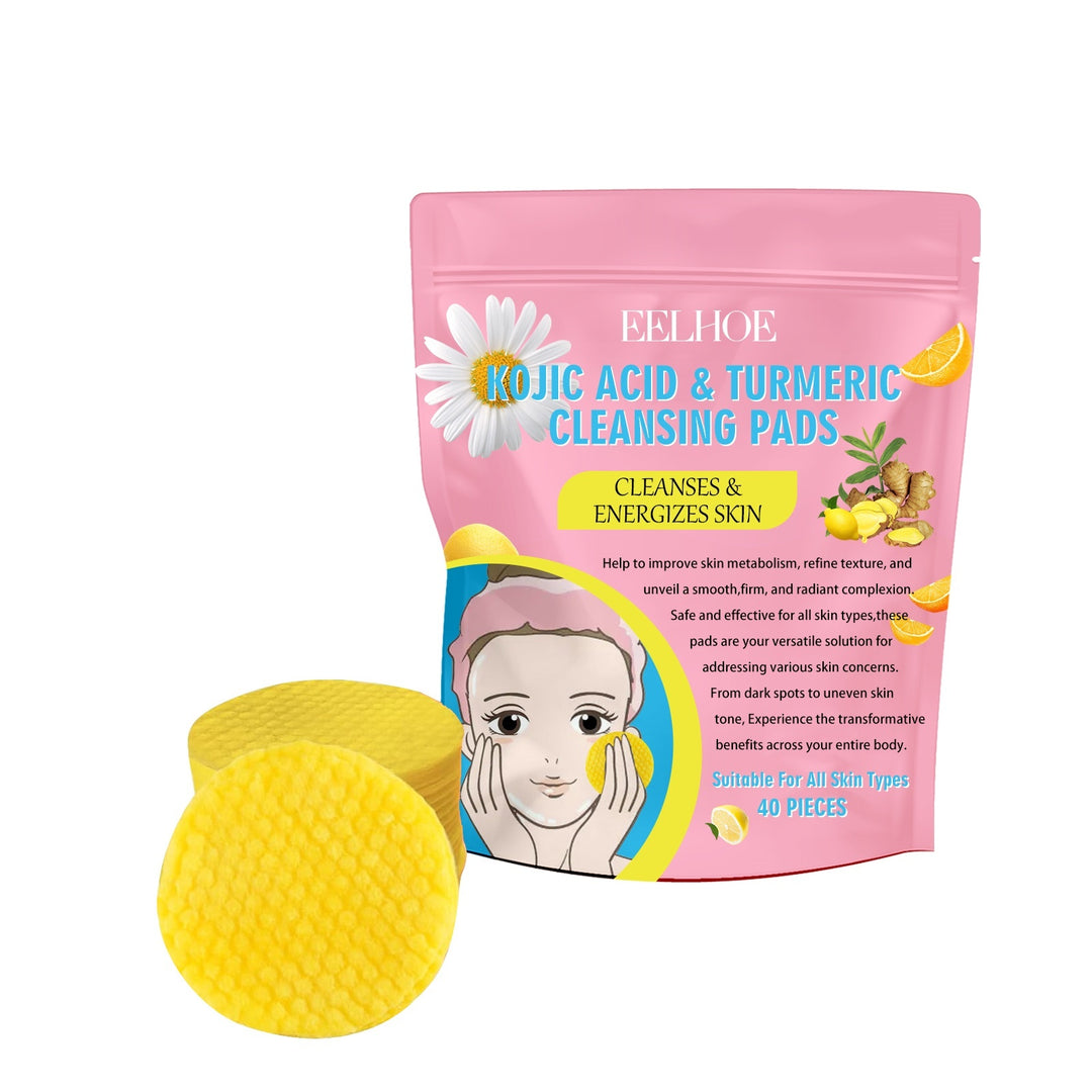 Kojic Acid & Turmeric Cleansing Pads: Brighten & Even Skin Tone - 40 Pads