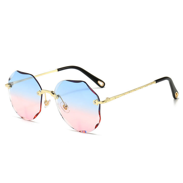 Stylish UV Protection Metal Frame Sunglasses for Women - Fashionable and High-Quality Eyewear with Gradient Lenses