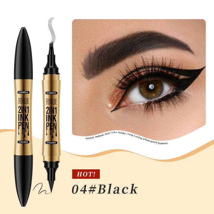 Ultimate 2-in-1 Eyeliner & Brow Pencil: Long-Lasting, Waterproof & Smudge-Proof