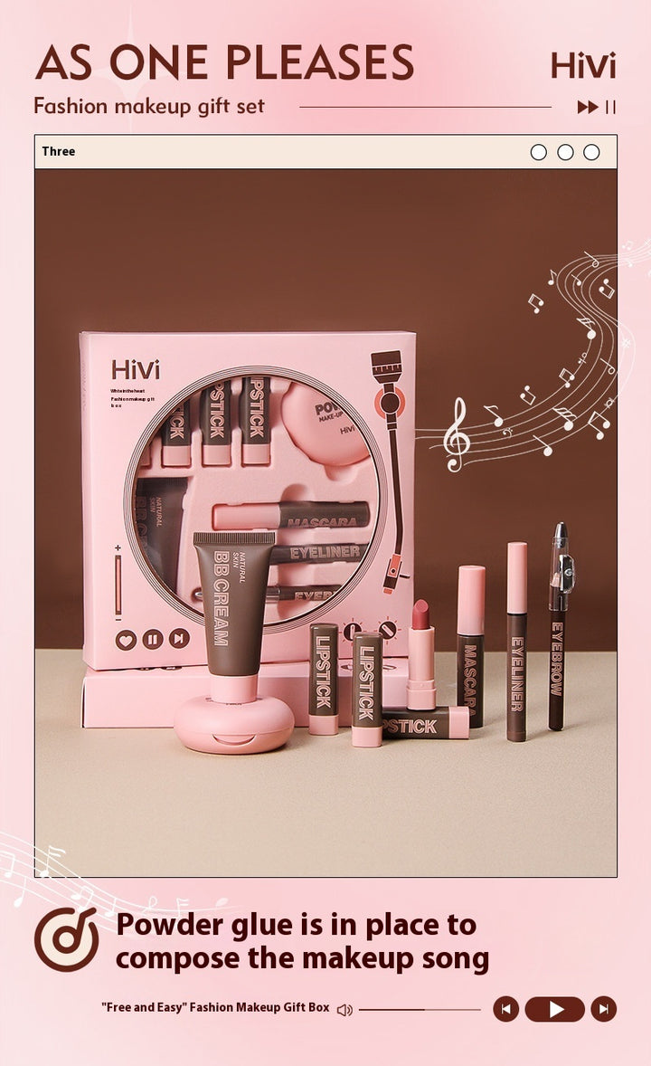 Hivi Makeup Kit - Complete Makeup Set with Lipsticks, BB Cream, Eyeliner, Eyebrow Pencil, Mascara and Powder