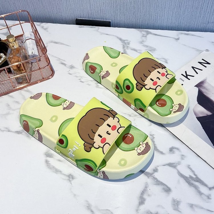 Avocado Cartoon Slippers Summer Casual Slides Comfortable