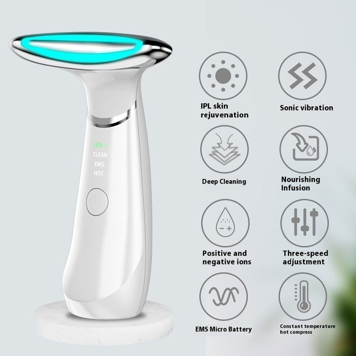 Multifunctional IPL Beauty Device - Sonic Vibration Deep Cleaning, EMS Micro Battery, and Skin Rejuvenation Tool