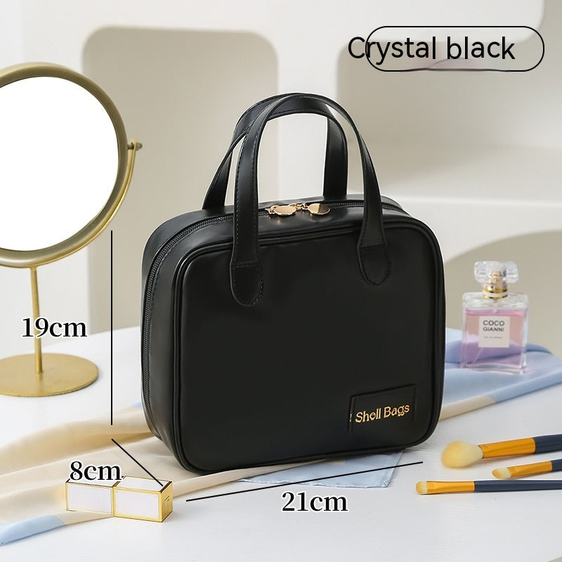 Large Travel Cosmetic Bag - PU Leather Organizer