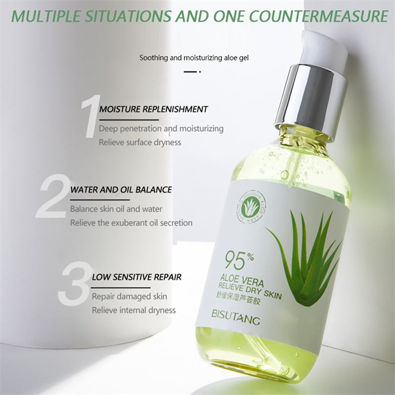 95% Aloe Vera Gel - Moisturizing Skin Repair Treatment for Dry, Sensitive Skin