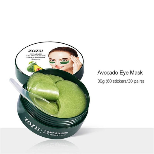 Avocado Eye Mask - 60 Stickers (30 Pairs) for Dark Circles, Puffiness & Wrinkles - Natural & Gentle Eye Care