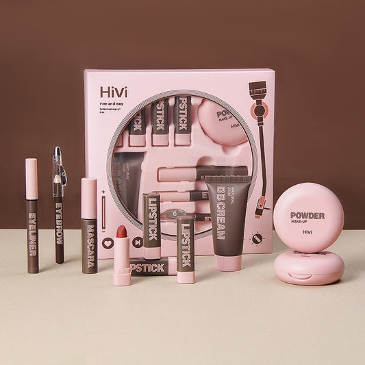 Hivi Makeup Kit - Complete Makeup Set with Lipsticks, BB Cream, Eyeliner, Eyebrow Pencil, Mascara and Powder