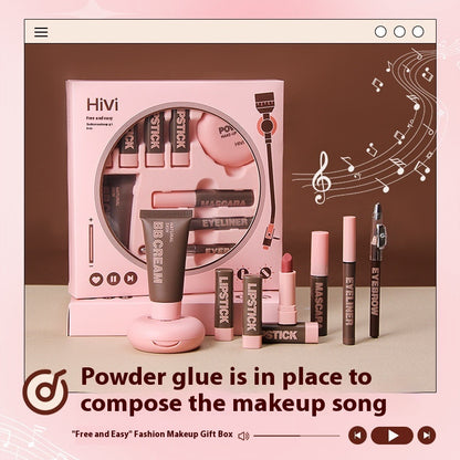 Hivi Makeup Kit - Complete Makeup Set with Lipsticks, BB Cream, Eyeliner, Eyebrow Pencil, Mascara and Powder