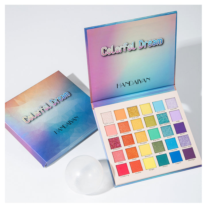 Handayan Colorful Dream Eyeshadow Palette - 30 Vibrant Shades for All-Day Wear