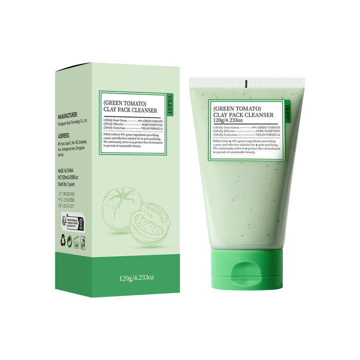 Green Tomato Deep Cleansing Facial Mask - Unclogs Pores, Purifies Skin, Controls Sebum