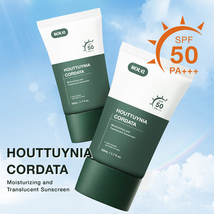 SOUG Houttuynia Cordata SPF 50 PA+++ Moisturizing Translucent Sunscreen - 50mL