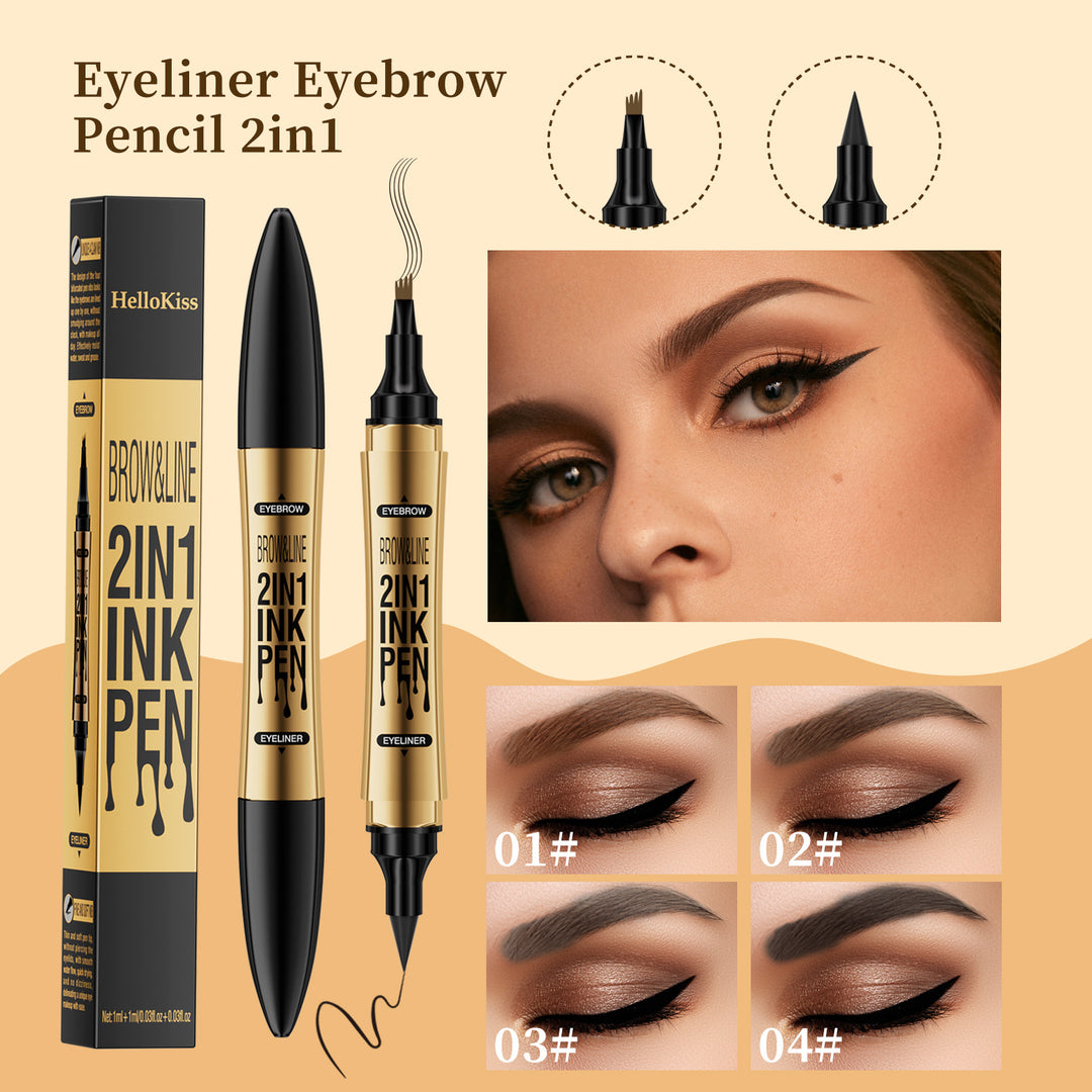 Ultimate 2-in-1 Eyeliner & Brow Pencil: Long-Lasting, Waterproof & Smudge-Proof