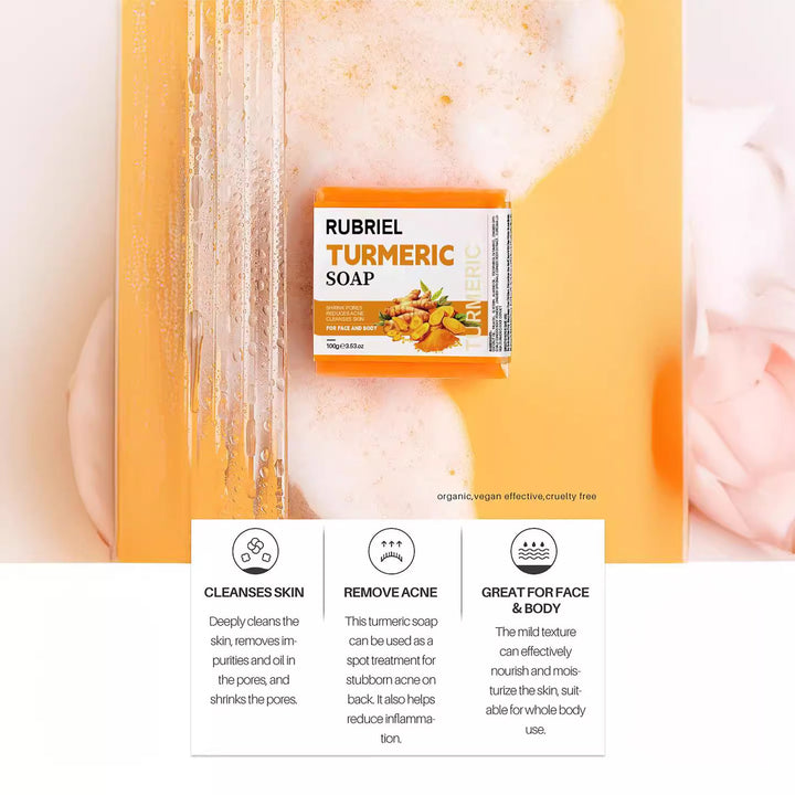 Organic Turmeric Facial & Body Soap - Deep Cleanse, Acne & Dark Spot Reduction