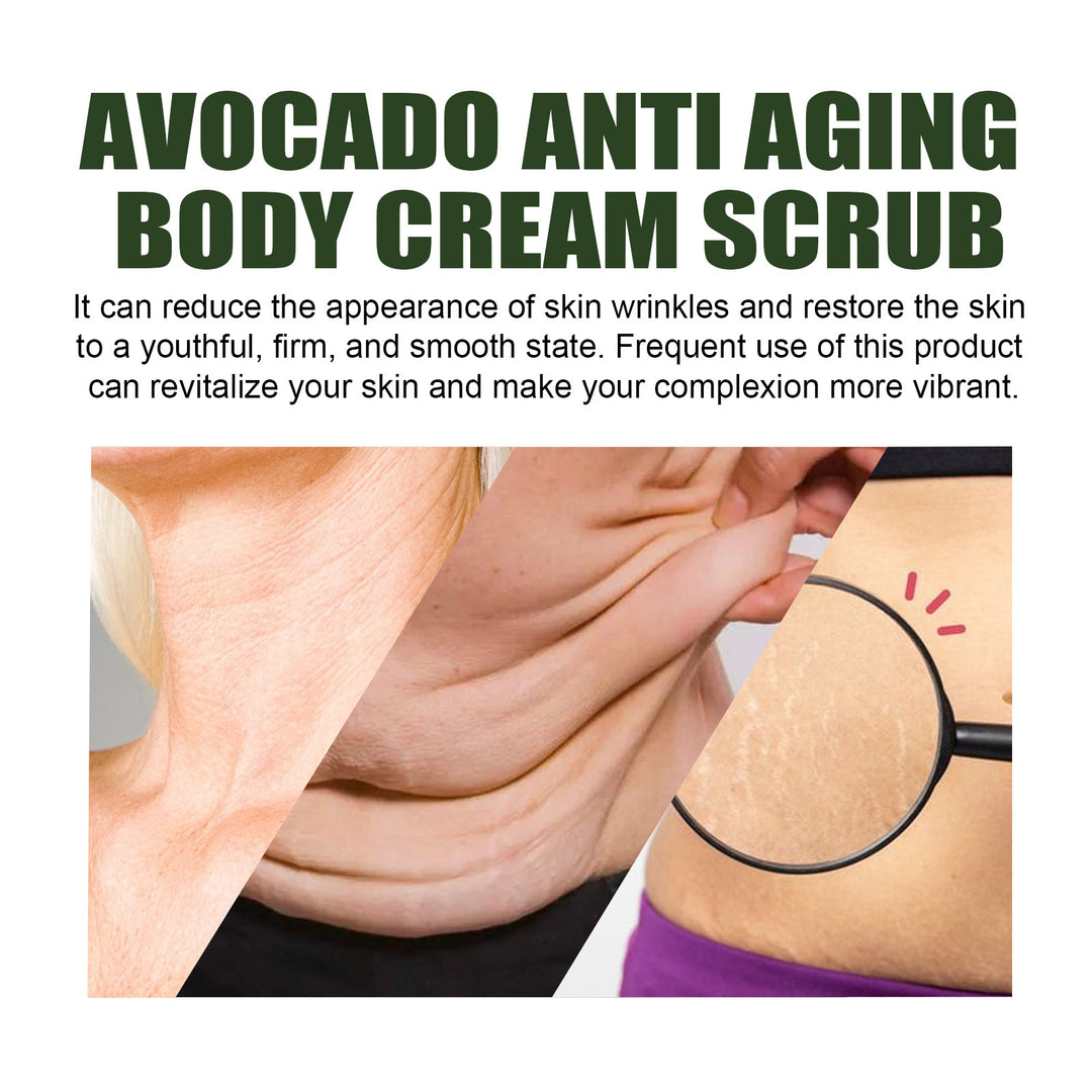 Avocado Anti-Aging Body Scrub: Firming & Smoothing Cream with Natural Avocado Oil