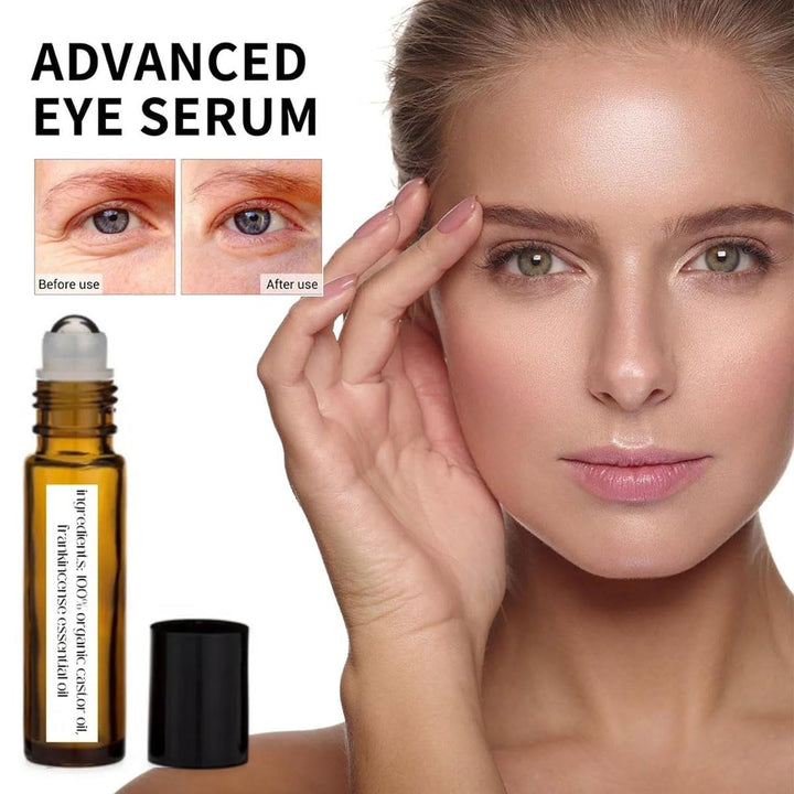 Organic Eye Serum Roller - Reduces Dark Circles, Fine Lines, and Puffiness with Essential Oils