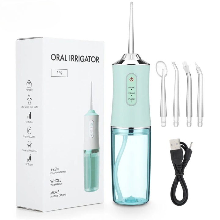 USB Water Flosser, 4 Tips, 220ml, 3 Modes.