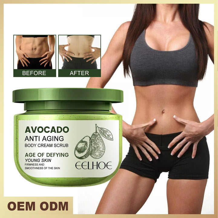 Avocado Anti-Aging Body Scrub: Firming & Smoothing Cream with Natural Avocado Oil